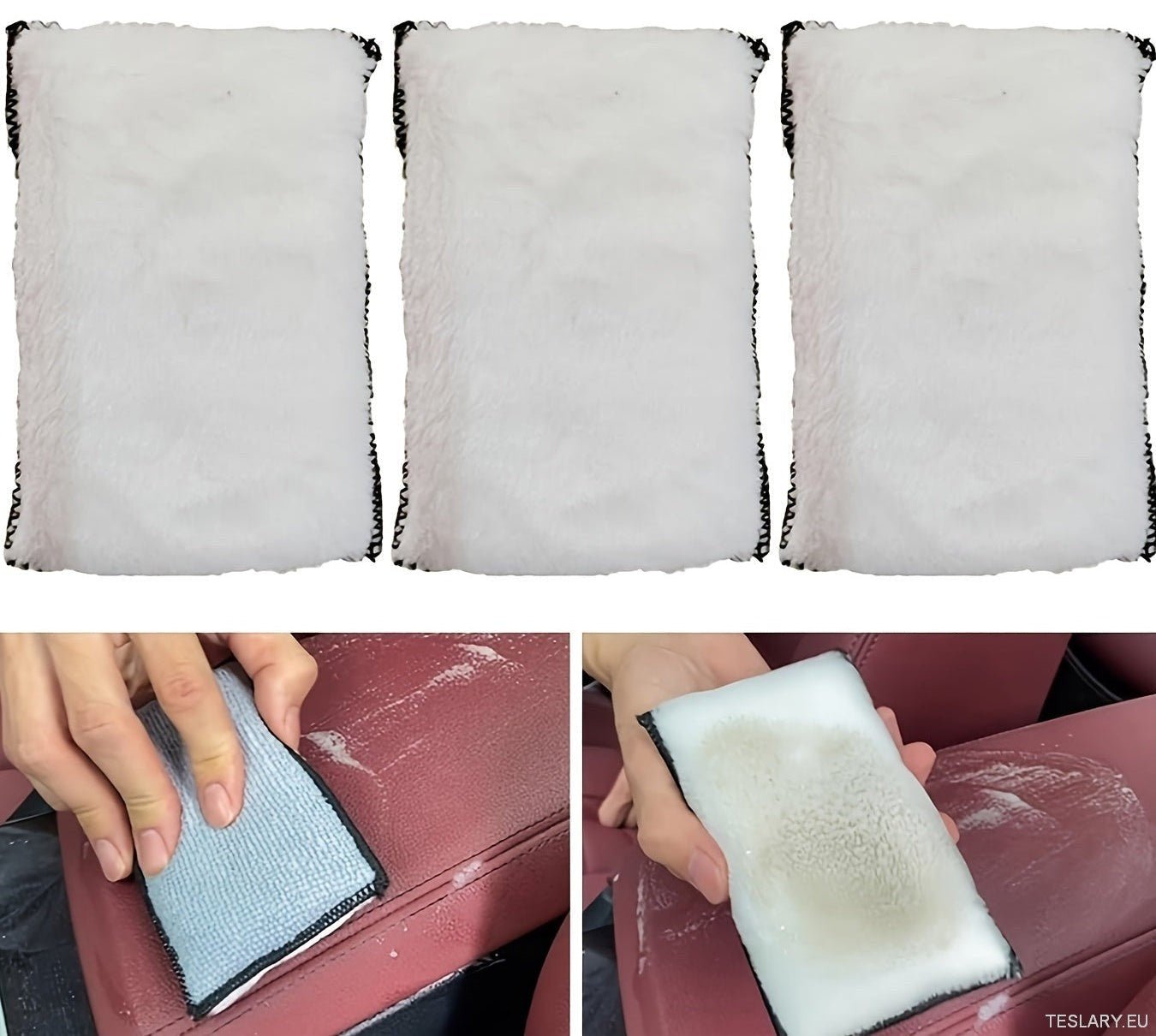 Luxury car upholstery cleaning sponge set, seat and exterior care washing block, cloth set - TESLARY Tesla Shop Accessories Europe Nederlands Dublin Cork Ireland Deutschland Espana Alicante France Italia