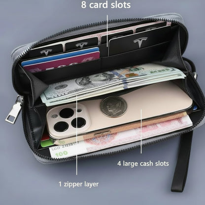 Portefeuille multifonction de luxe pour homme ou femme avec logo Tesla - Collection Cadeau - TESLARY Tesla Shop Accessoires Europe Pays-Bas Dublin Cork Irlande Allemagne Espagne Alicante France Italie
