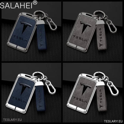 Metal Leather Key Case Cover for Tesla 3/Y RFID Key with Logo - TESLARY Tesla Shop Accessories Europe Nederlands Dublin Cork Ireland Deutschland Espana Alicante France Italia