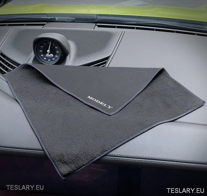 Microfibre Towel with Tesla Model Logo - TESLARY Tesla Shop Accessories Europe Nederlands Dublin Cork Ireland Deutschland Espana Alicante France Italia