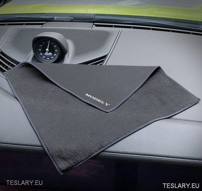 Microfibre Towel with Tesla Model Logo - TESLARY Tesla Shop Accessories Europe Nederlands Dublin Cork Ireland Deutschland Espana Alicante France Italia