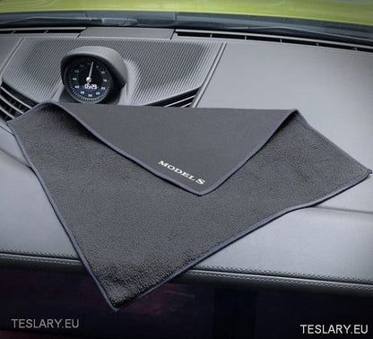 Microfibre Towel with Tesla Model Logo - TESLARY Tesla Shop Accessories Europe Nederlands Ireland Deutschland Espana Alicante France Italia