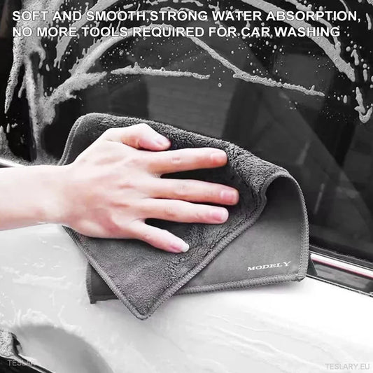 Microfibre Towel with Tesla Model Logo - TESLARY Tesla Shop Accessories Europe Nederlands Ireland Deutschland Espana Alicante France Italia