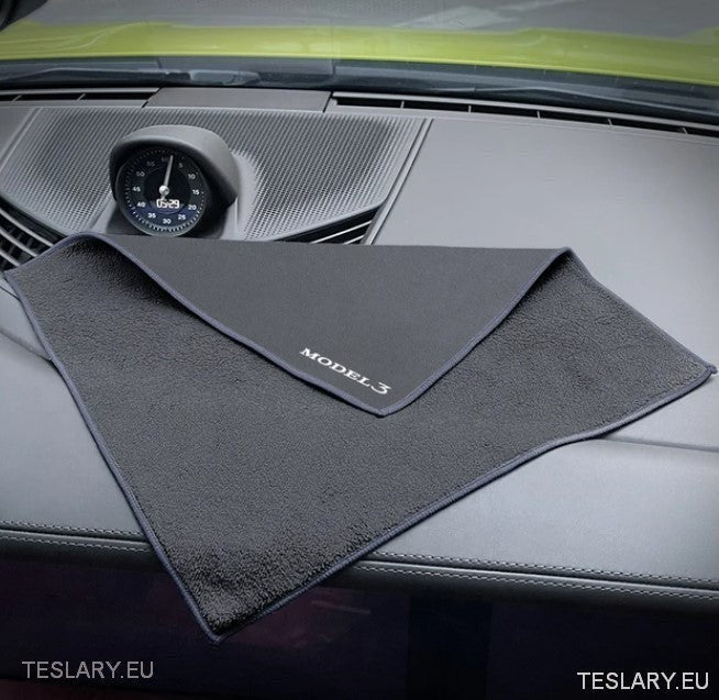 Microfibre Towel with Tesla Model Logo - TESLARY Tesla Shop Accessories Europe Nederlands Ireland Deutschland Espana Alicante France Italia