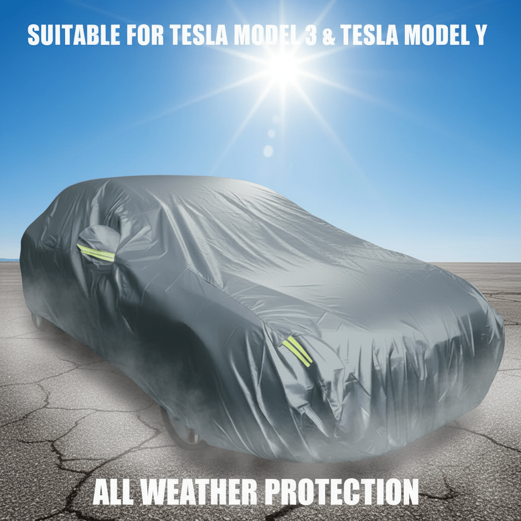 Buitenhoes voor uw Tesla ter bescherming tegen sneeuw, regen en meer. Geschikt voor Tesla. Model 3, Y, Highland en Juniper - TESLARY Tesla Shop Accessoires Europa Nederlands Dublin Cork Ierland Duitsland Spanje Alicante Frankrijk Italië