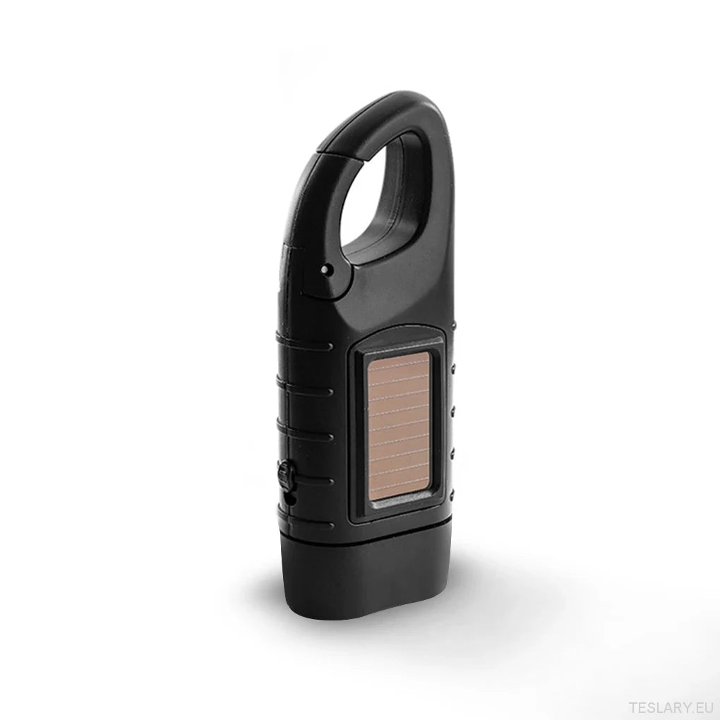 Tesla Flashlight Portable Solar Powered Emergency Flashlight Light Hand Cranked Light ...