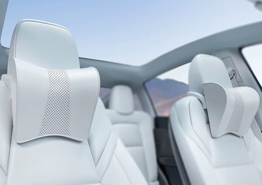 Premium-Kopfstützenkissen mit Nackenstütze für Tesla Model 3 , Y , Highland & Juniper - TESLARY Tesla Shop Zubehör Europa Niederlande Dublin Cork Irland Deutschland Spanien Alicante Frankreich Italien