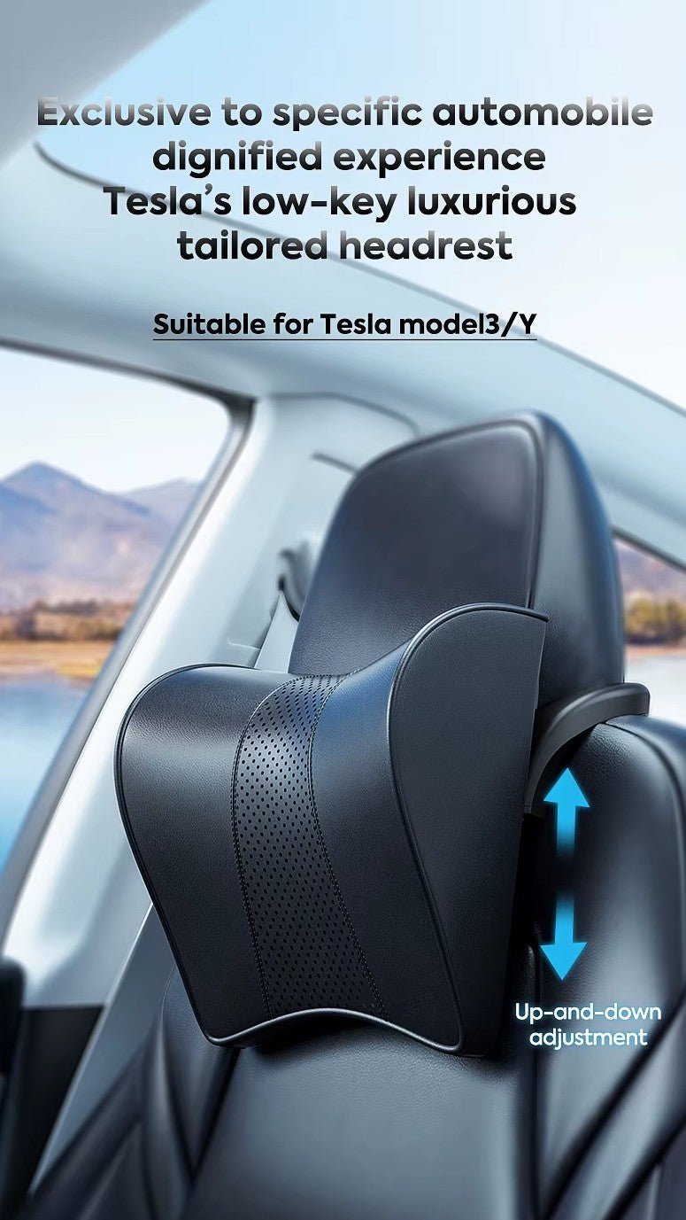Premium-Kopfstützenkissen mit Nackenstütze für Tesla Model 3 , Y , Highland & Juniper - TESLARY Tesla Shop Zubehör Europa Niederlande Dublin Cork Irland Deutschland Spanien Alicante Frankreich Italien