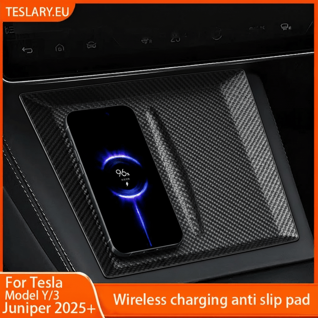 Premium Silicone Antislip Protective Cover for Wireless Charge Pad Tesla Model 3+ Highland Premium , Standard and Model Y+ Juniper Premium Editions - TESLARY Tesla Shop Accessories Europe Nederlands Dublin Cork Ireland Deutschland Espana Alicante France Italia