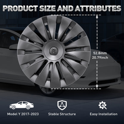 4pcs Wheel Cap 4826 cm Automobile Hubcap for Tesla for Model Y 20182023 Performance Replacement for Tesla for Model Y 20182023 Vehicle Customization Fit Snug Fit Hub Cover Automotive Upgrades