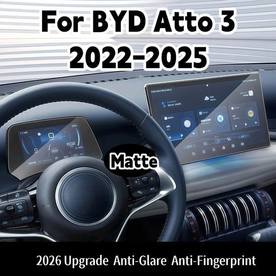 BYD Atto 3 20212026 Fit 5Inch Dashboard And 156128Inch Infotainment Screens AntiGlare AntiFingerprint ScratchResistant BubbleFree Easy Installation 03MM PET