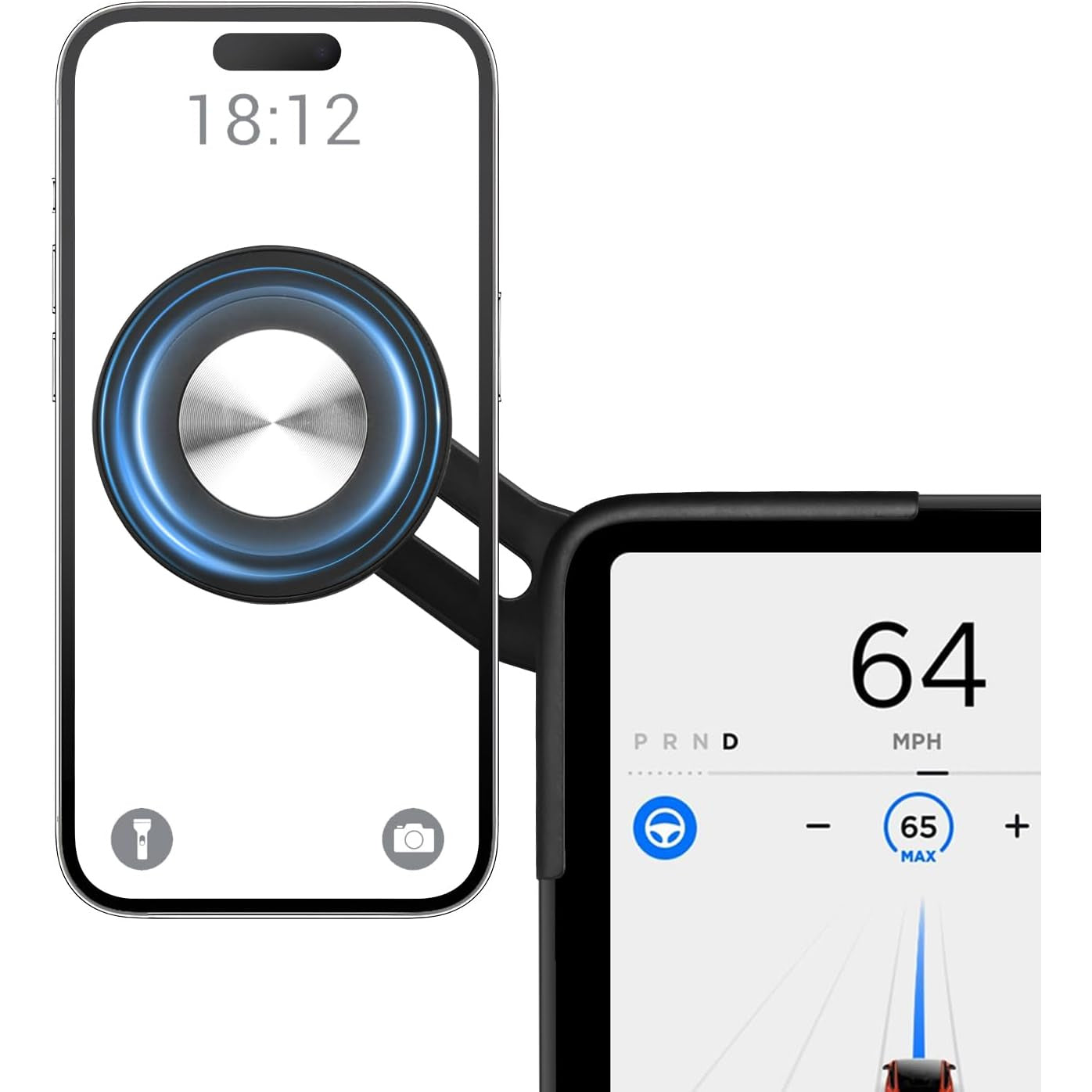 Phone Holder Magnetic Stand 360 Adjustable Stand for Tesla for Model Y Juniper  Model Y   Tesla Model 3 Highland  Model 3 Interior Accessories Suitable Android  Apple Phones with Magnetic Ring Included