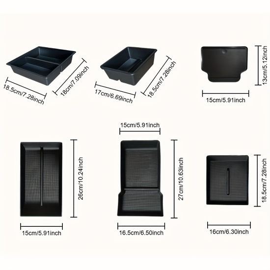 Tesla Model 3 Highland  Model Y Juniper 6 in 1 Centre and Front Console Storage Set