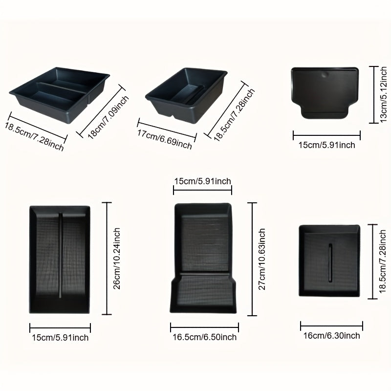 Tesla Model 3 Highland  Model Y Juniper 6 in 1 Centre and Front Console Storage Set