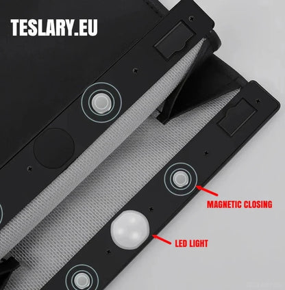 Seat Back Storage / Bag PU Leather with Led Light & Magnetic Lock - TESLARY Tesla Shop Accessories Europe Nederlands Ireland Deutschland Espana Alicante France Italia
