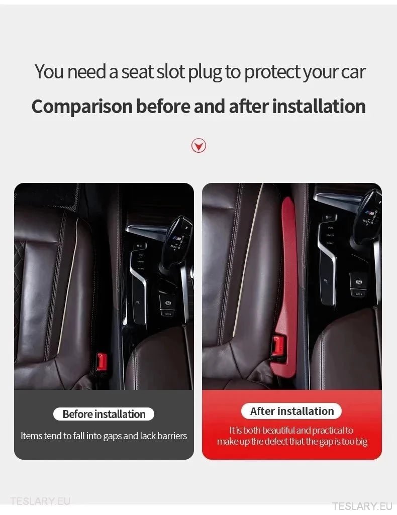Seat Gap Filler for Tesla Model 3 , Y & S with Logo - TESLARY Tesla Shop Accessories Europe Nederlands Dublin Cork Ireland Deutschland Espana Alicante France Italia