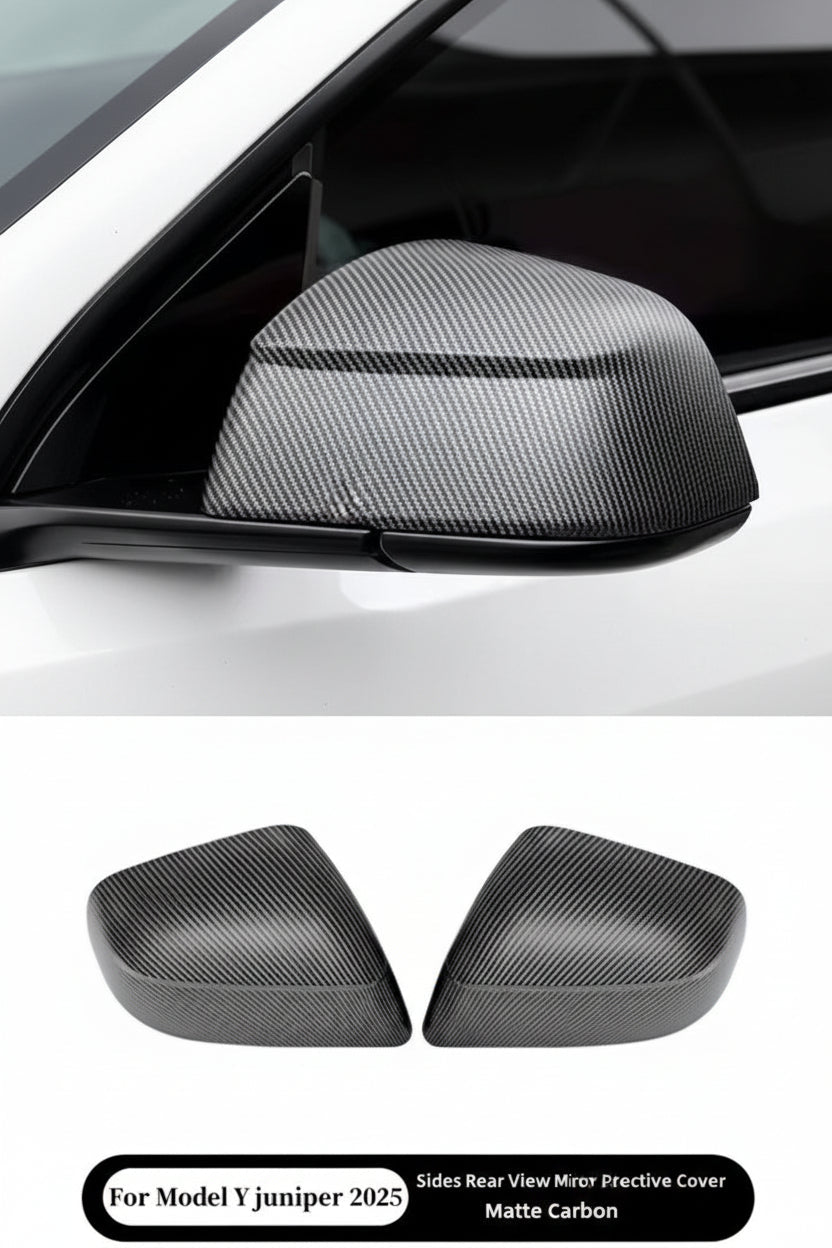 Beschermkappen voor de zijspiegels van Tesla Model 3 / Y & Model 3 Hoogland en Model Y Jeneverbes - TESLARY Tesla Shop Accessoires Europa Nederlands Dublin Cork Ierland Duitsland Spanje Alicante Frankrijk Italië