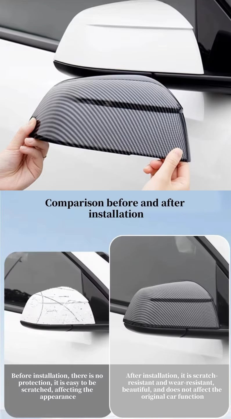 Beschermkappen voor de zijspiegels van Tesla Model 3 / Y & Model 3 Hoogland en Model Y Jeneverbes - TESLARY Tesla Shop Accessoires Europa Nederlands Dublin Cork Ierland Duitsland Spanje Alicante Frankrijk Italië