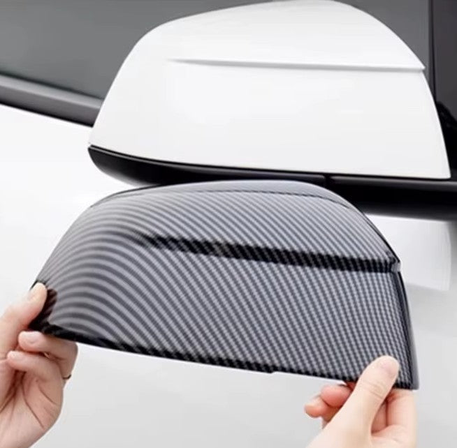 Beschermkappen voor de zijspiegels van Tesla Model 3 / Y & Model 3 Hoogland en Model Y Jeneverbes - TESLARY Tesla Shop Accessoires Europa Nederlands Dublin Cork Ierland Duitsland Spanje Alicante Frankrijk Italië