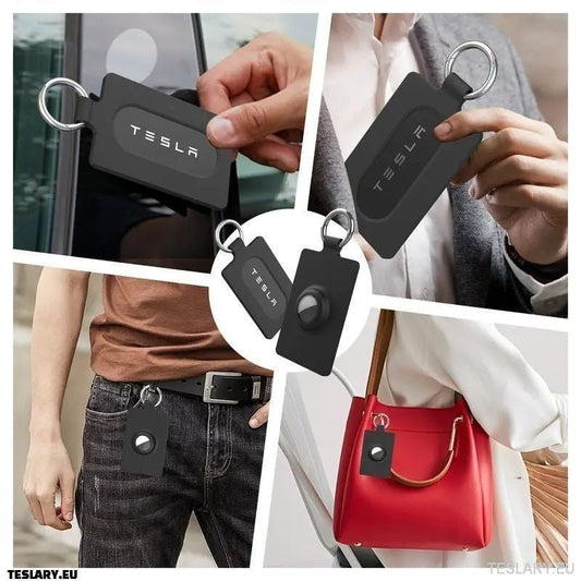 Silicon Card Holder Case for Apple Airtag & Tesla Key Card - TESLARY Tesla Shop Accessories Europe Nederlands Ireland Deutschland Espana Alicante France Italia