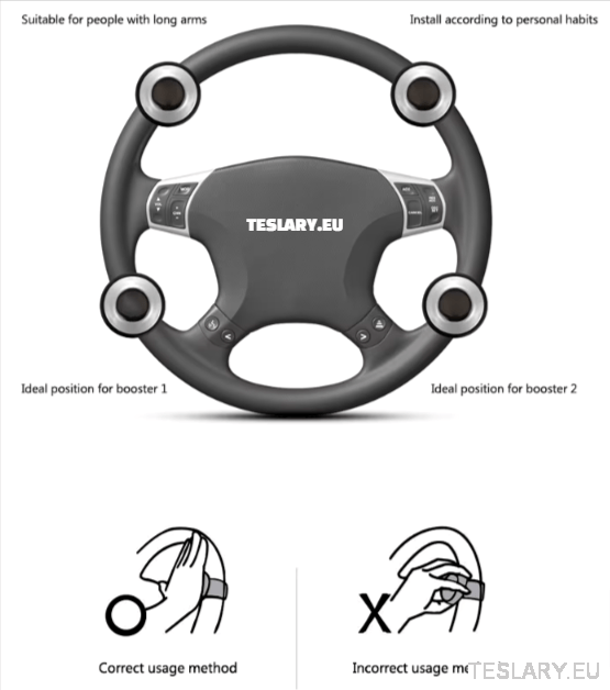 Steering Wheel Non Slip Single Hand Control Booster for Tesla Y S X 3 with Logo - TESLARY Tesla Shop Accessories Europe Nederlands Dublin Cork Ireland Deutschland Espana Alicante France Italia