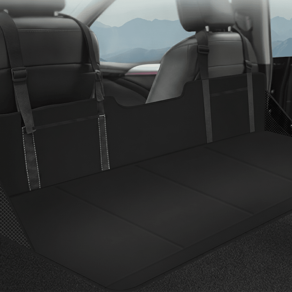 Extension de siège de lit de camping pour SUV avec tête de lit et support pour un sommeil confortable dans votre Tesla Model Y- Achetez en Europe TESLARY.EU