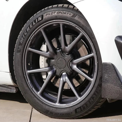 Tesla 3 - Five Claw Centre Caps for Original Alloy Wheels - TESLARY Tesla Shop Accessories Europe Nederlands Ireland Deutschland Espana Alicante France Italia