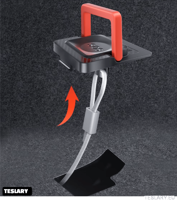 Tesla 3+ Highland Emergency Rear Door Pull Handle 2 - 1 Kit - TESLARY Tesla Shop Accessories Europe Nederlands Dublin Cork Ireland Deutschland Espana Alicante France Italia