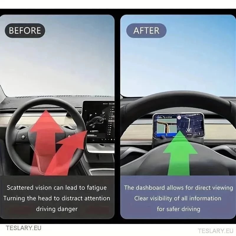 Tesla 3 / Y Phone & Dash Storage Organiser ( Steering Wheel ) - TESLARY Tesla Shop Accessories Europe Nederlands Ireland Deutschland Espana Alicante France Italia