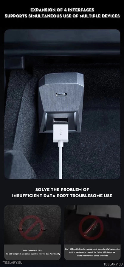 Tesla 3/Y Glove Box Docking Station ( LEFT HAND DRIVE ONLY ) - TESLARY Tesla Shop Accessories Europe Nederlands Dublin Cork Ireland Deutschland Espana Alicante France Italia