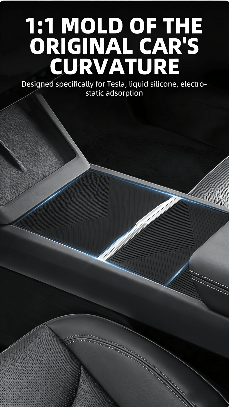 Tesla for Model Y Juniper/Launch 2025 Silicone Center Console Protector, Anti-Slip and Wear-Resistant Dashboard Cover, Car Interior Accessory, Vehicle Interior Upgrade - TESLARY Buy Tesla Shop Accessories Europe Nederlands Dublin Cork Ireland Deutschland Espana Iceland Finland France Italia