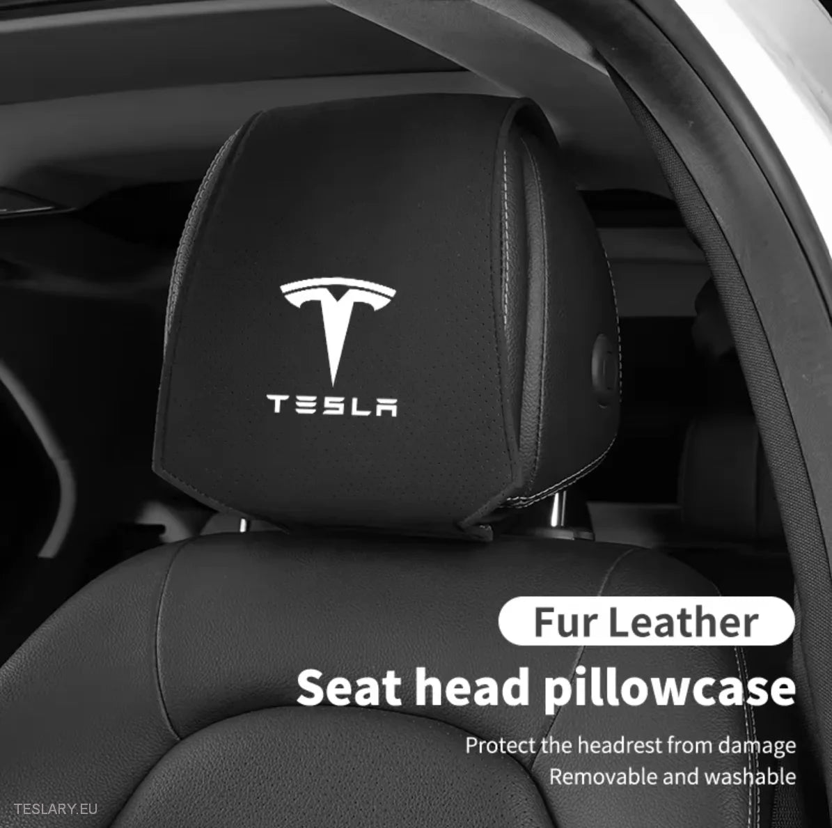 Tesla Head Rest Covers with Logo for 3,Y,S and X TESLARY TESLARY