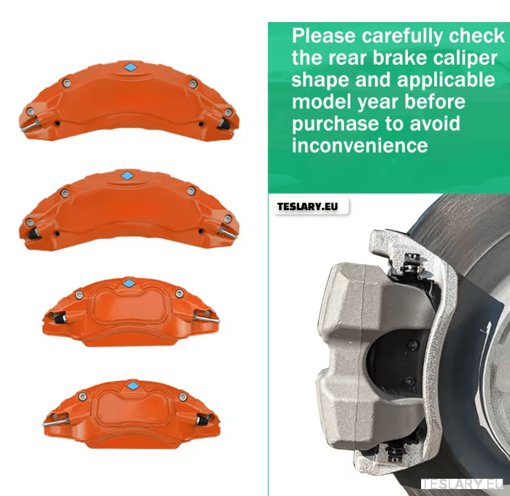 Tesla Model 3 / 3+ / Y Aluminium Brake Caliper Covers ( Set of 4 Pieces ) - TESLARY Tesla Shop Accessories Europe Nederlands Dublin Cork Ireland Deutschland Espana Alicante France Italia