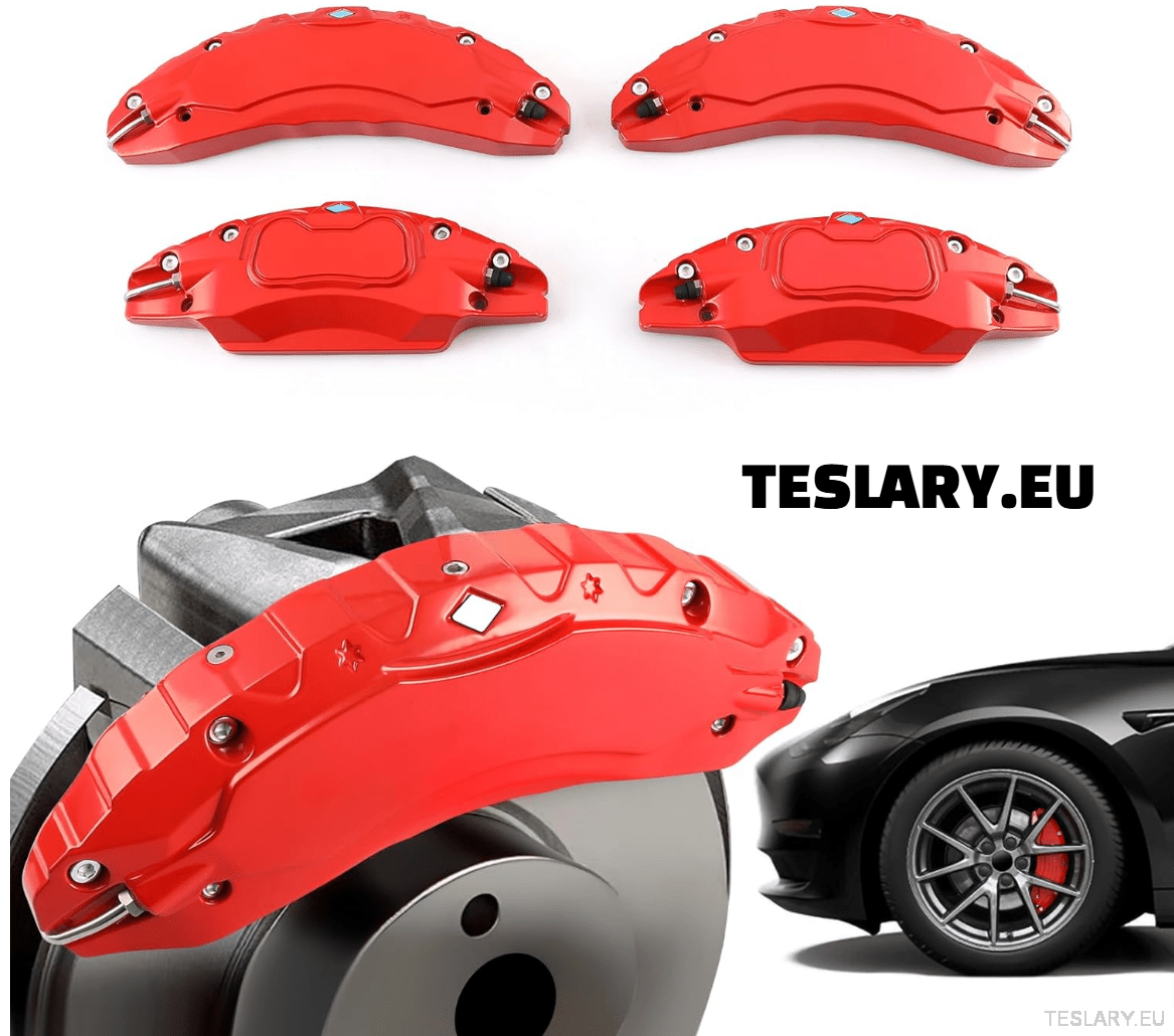 Tesla Model 3 / 3+ / Y Aluminium Brake Caliper Covers ( Set of 4 Pieces ) - TESLARY Tesla Shop Accessories Europe Nederlands Dublin Cork Ireland Deutschland Espana Alicante France Italia