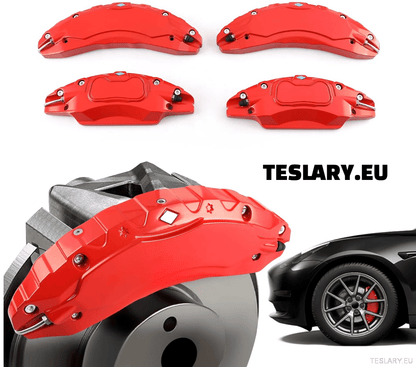 Tesla Model 3 / 3+ / Y Aluminium Brake Caliper Covers ( Set of 4 Pieces ) - TESLARY Tesla Shop Accessories Europe Nederlands Dublin Cork Ireland Deutschland Espana Alicante France Italia