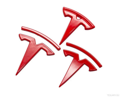 Tesla Model 3 Front , Rear & Steering Wheel Logos Kit -TESLARY.IE Tesla Shop Europe