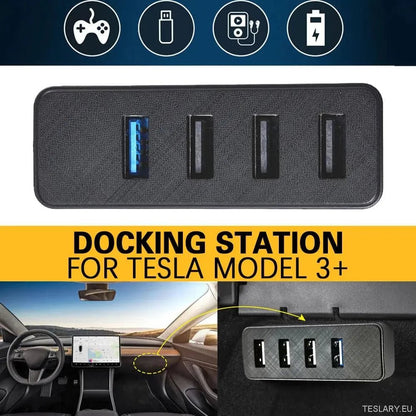 Tesla Model 3-fach USB-Hub und Schnellladestation für Handschuhfächer TESLARY Tesla Shop Zubehör Europa Niederlande Dublin Cork Irland Deutschland Spanien Alicante Frankreich Italien