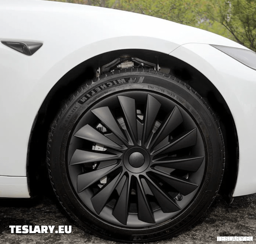 Tesla Model 3+ Highland 18" Blade Style Wheel Covers - Matte Black - TESLARY Tesla Shop Accessories Europe Nederlands Dublin Cork Ireland Deutschland Espana Alicante France Italia