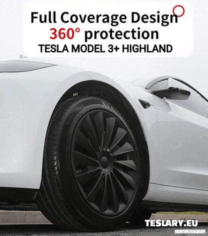 Tesla Model 3+ Highland 18" Blade Style Wheel Covers - Matte Black - TESLARY Tesla Shop Accessories Europe Nederlands Dublin Cork Ireland Deutschland Espana Alicante France Italia