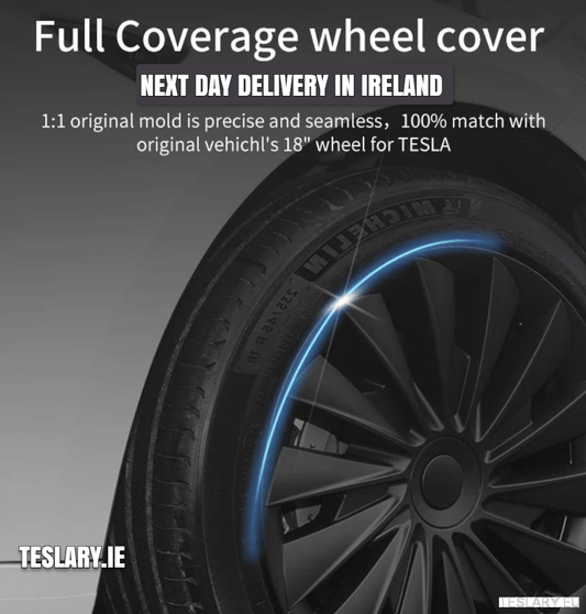 Tesla Model 3+ Highland 18" Blade Style Wheel Covers - Matte Black - TESLARY Tesla Shop Accessories Europe Nederlands Dublin Cork Ireland Deutschland Espana Alicante France Italia