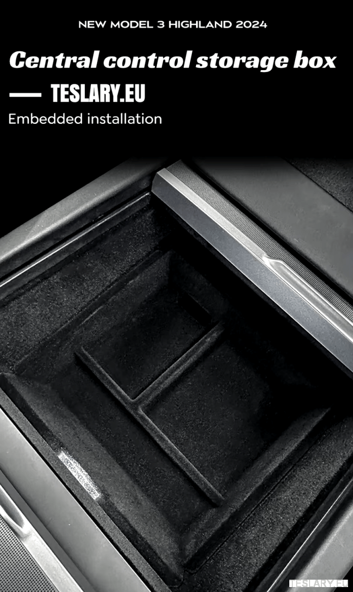 Tesla Model 3+ Highland Accessories 3 Pack Front & Rear Trays & Hidden Storage - TESLARY Tesla Shop Accessories Europe Nederlands Dublin Cork Ireland Deutschland Espana Alicante France Italia