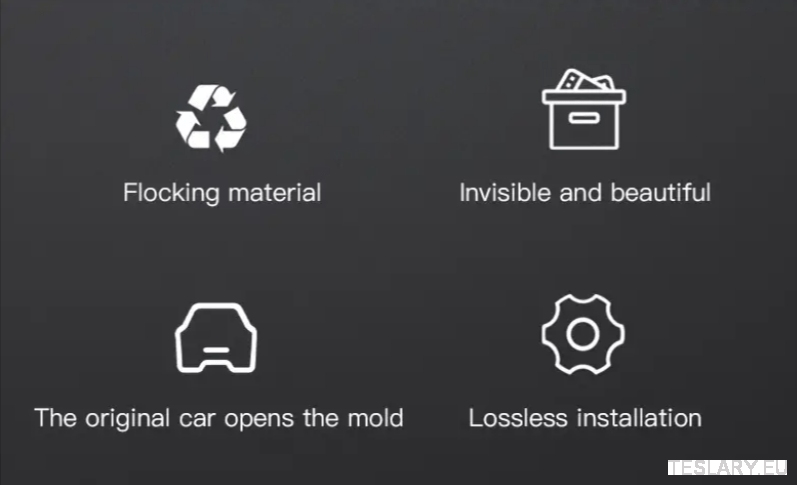 Tesla Model 3+ Highland Centre Console Rear Organiser Trays Front & Rear Flocking - TESLARY Tesla Shop Accessories Europe Nederlands Dublin Cork Ireland Deutschland Espana Alicante France Italia