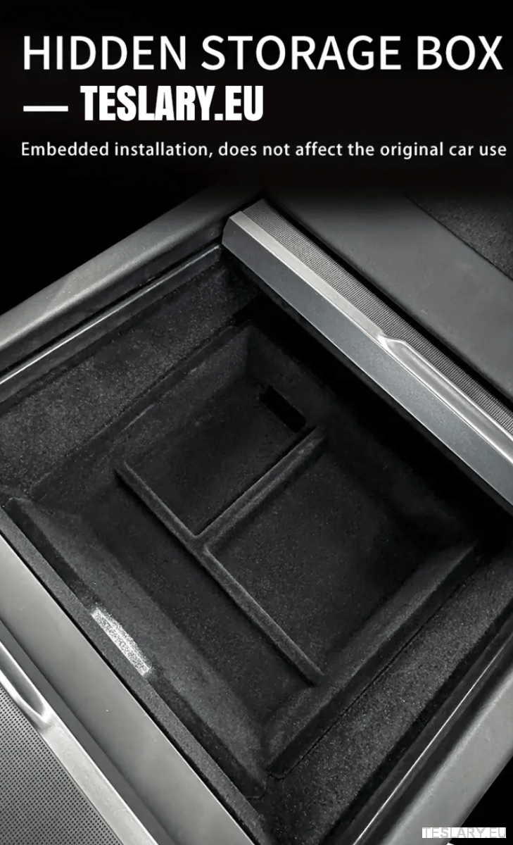 Tesla Model 3+ Highland Centre Console Rear Organiser Trays Front & Rear Flocking - TESLARY Tesla Shop Accessories Europe Nederlands Dublin Cork Ireland Deutschland Espana Alicante France Italia