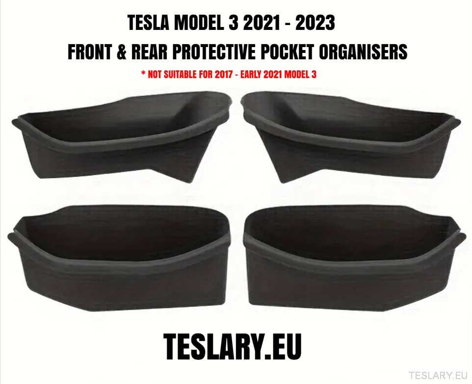 Tesla Model 3+ Highland , Model 3 & Model Y TPE Door Pocket Protectors - TESLARY Tesla Shop Accessories Europe Nederlands Dublin Cork Ireland Deutschland Espana Alicante France Italia
