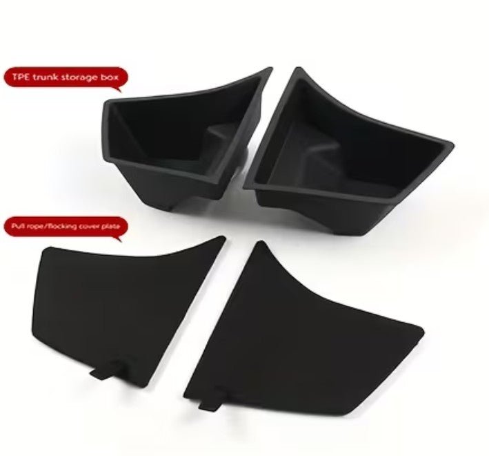 Tesla Model 3 Highland Rear Trunk Organiser Side Pockets with Lids ( 2 ) - TESLARY Tesla Shop Accessories Europe Nederlands Dublin Cork Ireland Deutschland Espana Alicante France Italia