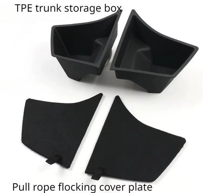 Tesla Model 3 Highland Rear Trunk Organiser Side Pockets with Lids ( 2 ) - TESLARY Tesla Shop Accessories Europe Nederlands Dublin Cork Ireland Deutschland Espana Alicante France Italia