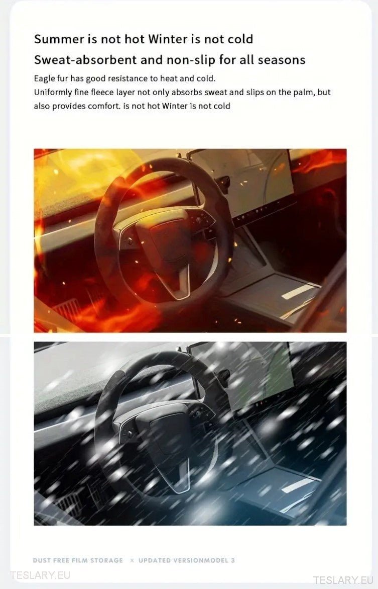 Tesla Model 3 Highland Steering Wheel Cover - Tesla Shop Europe - TESLARY.IE Ireland - France boutique- Deutschland Geschäft- España comercio - Nederland winkel- TESLARY.IE