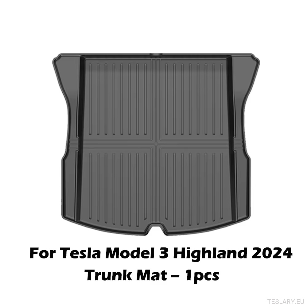 Tesla Model 3+ Highland TPE Rear Trunk Mat - TESLARY Tesla Shop Accessories Europe Nederlands Dublin Cork Ireland Deutschland Espana Alicante France Italia