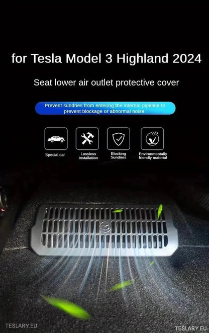 Tesla Model 3 +Highland Under Seat Air Outlet Cover ( 2 Pieces ) - TESLARY Tesla Shop Accessories Europe Nederlands Dublin Cork Ireland Deutschland Espana Alicante France Italia
