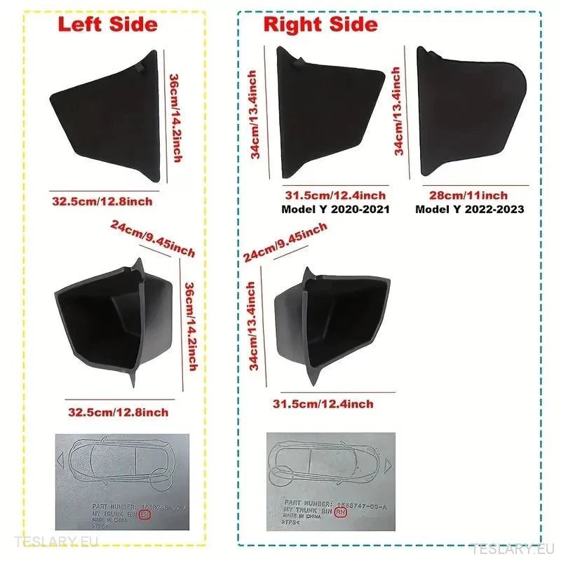 Tesla Model 3 Rear Trunk Organiser Side Pocket with Lid - Tesla Shop Europe - TESLARY.IE Ireland - France boutique- Deutschland Geschäft- España comercio - Nederland winkel- TESLARY.IE